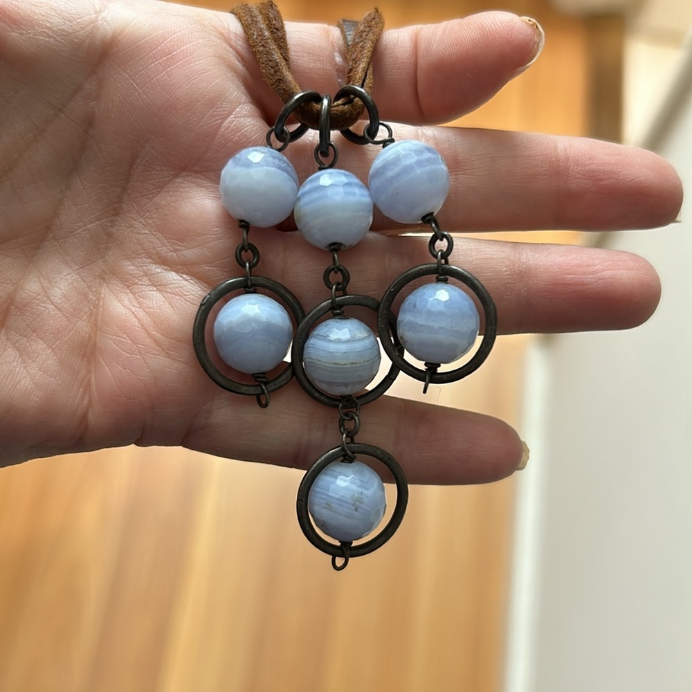 Vintage Stone Leather Necklace - Picture 6 of 8